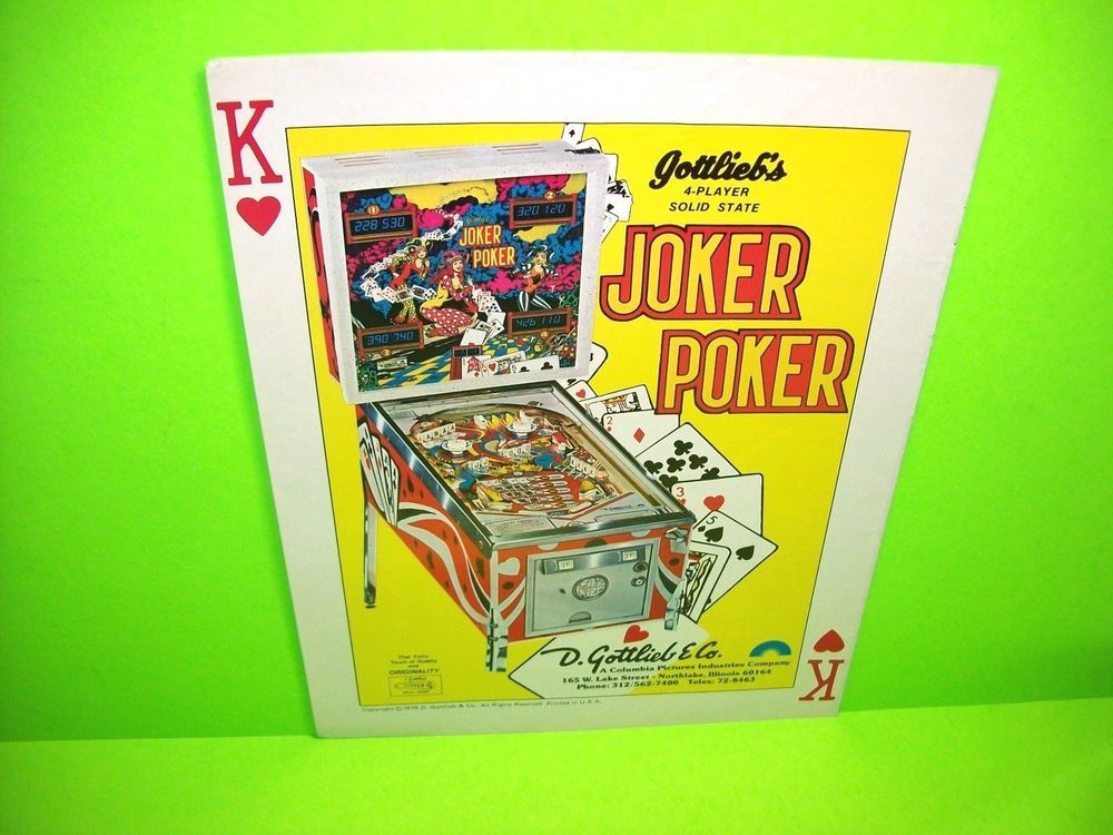 Gottlieb Joker Poker Pinball Machine For Sale